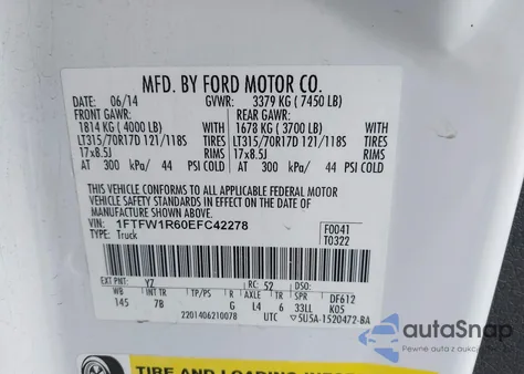 2014 Ford F-150 Svt Raptor from USA, damaged, VIN 1FTFW1R60EFC42278